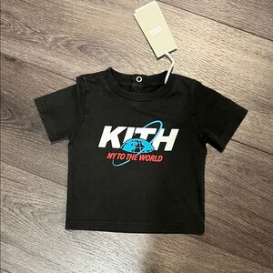 Kith Kids Black Tee with Blue and Red Graphic